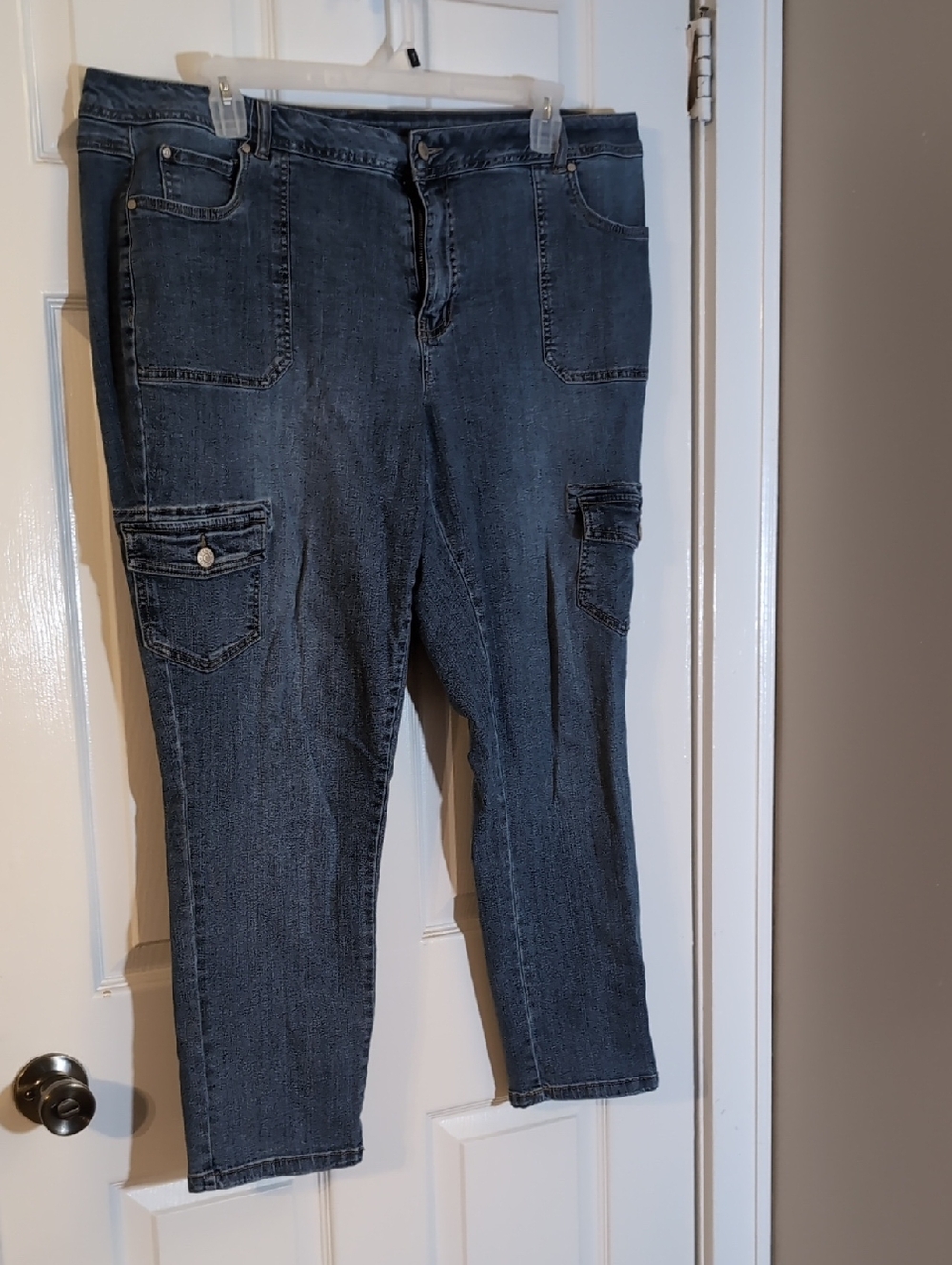 Cato Women's High-Rise Dark Blue Cargo Jeans